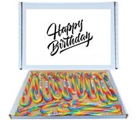 Happy Birthday Treat Box | Bonds Rainbow Candy Canes 24 Pack Gift Box Individually Wrapped |Happy Birthday Packaging, Gift for All Ages