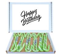 Happy Birthday Treat Box | Bonds Watermelon Candy Canes 12 Pack Gift Box Individually Wrapped |Happy Birthday Packaging | Gift for All Ages