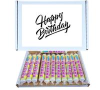 Happy Birthday Treat Box | Classic Fruity Fizzy Sweets Giant Fruit Fizzers 40g 12 Pack Retro Candy | Treats for All Ages