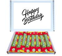 Happy Birthday Treat Box | Drumstick Chew Bars 24 Pack Box of Classic Retro Sweets Raspberry & Milk Flavour Chewy Bars Nostalgic Candy Treat For Gifting, Sharing & Parties