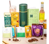 Happy Birthday Vegan Chocolate Letterbox Gift Tube with Truffles & Hot Chocolate, Luxury Gourmet Gifts for Women, Men, Couples by EDEN & CO - Plus Non-Alcoholic Mocktail
