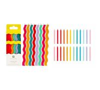Happy Birthday Wavy Birthday Candles & Rainbow Birthday Candles Bundle