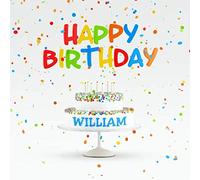 Happy Birthday William: Cute Guest Book for Kids Birthday Party with Name