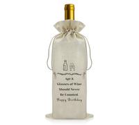 Happy Birthday Wine Gift Bag Birthday Party Decorations Wine Bottle Bag Funny Drawstring Wine Bags Decorative Happy Birthday Gift for Her Mum Friend Sister Daughter Wife Birthday Presents Gifts Ideas