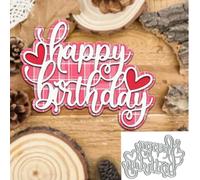 Happy Birthday Words Metal Die Cuts,Christmas Birthday Party Letter Cutting Dies Cut Stencils DIY Scrapbooking Decorative Embossing Paper Scrapbooking Card Making