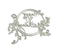 Happy Birthday Wreath Die Cut Metal Embossing Cutting Dies Templates for Card Making Scrapbooking Journal Photo Album Carbon Steel Craft Dies