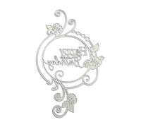 Happy Birthday Wreath Die Cut Metal Embossing Cutting Dies Templates for Card Making Scrapbooking Journal Photo Album Steel Die for Craft
