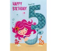 Happy Birthday You're 5 Mermaid Second Nature Hullaballoo Age 5th Card