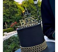 Happy Birtrhday Boss Cake Topper, Acrylic Gold Big Boss Cake Decoration Cake Sign Cake Charm For Men Dad Father's Day Party Decoration Supplies (GOLD BOSS)