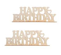 Happy Bithday Wooden Sign Happy Birthday Hanging Words Wood Wall Art Unfinished Ornaments for Window Outdoor Wall Birthday Party Decoration