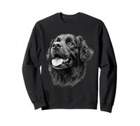Happy Black Dog Detailed Sketch Art Drawing Sweatshirt