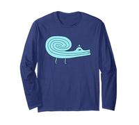 Happy Blue Bird Drawing by Jad Fair Long Sleeve T-Shirt