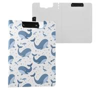Happy Blue Whale Clipboard Folder, A4 Size Folder Clipboard with Pen Slot for Office School