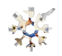 Happy Bluebirds 19-in-1 Snowflake Multi Tool, Stainless Steel Metal Snowflake Multitool with Keychain, Compact & Portable Tools for Outdoor Camping Survival Daily Use Gift for Men