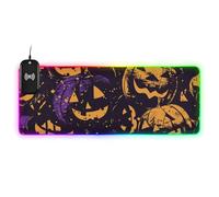 Happy Bluray Pumpkins Halloween Wirel Charging Glowing Long Mouse pad Modern Desktop 35.4 x 15.7 in Mouse mats for Computer