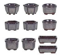 happy bonsai 1.8"(4.5cm) 10 Mini Glazed Pots