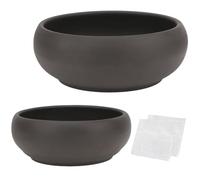 happy bonsai Pot 6-8" Unglazed Round Ceramic Succulent Planter + Drainage Screen