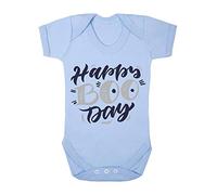 Happy Boo Day [HALLO19] Baby Grow Vest, 0-3 Months, Pastel Blue