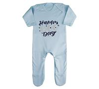 Happy Boo Day [HALLO19] Baby Romper Jumpsuit with feet, 6-12 Months, Pastel Blue