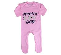 Happy Boo Day [HALLO19] Baby Romper Jumpsuit with feet, 6-12 Months, Pastel Pink