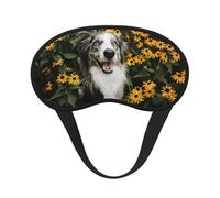 Happy Border Collie Dog Flowers, Full Eye Covers Light Blocking Eye Masks Blackout Sleep Eye Muffs