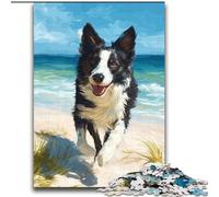 Happy Border Collie Jigsaw Puzzles for Adults 2000 Piece Puzzle, Suitable for Ages 14 And Up Family Fun It Is Ideal As A Gift for The Whole Family (70x100cm)