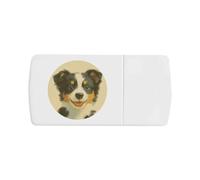 'Happy Border Collie Puppy' Pill Box with Tablet Splitter (PI00034349)