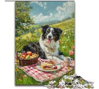 Happy Border Collie Puzzles for Adults And Teenagers, Toys Educational Games Stress Relieving Secret Santa Gifts for And Age 14 (26x38cm)