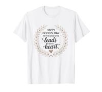 Happy Boss’s Day Leads with Heart Appreciation T-Shirt