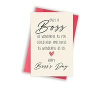 Happy Boss's Day Card - Funny Appreciation Card for Bosses, Humor Gift for Leaders & Managers, 'You Are A Wonderful Boss'
