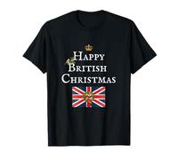 HAPPY BRITISH CHRISTMAS, UNION JACK UK FLAG, UNITED KINGDOM T-Shirt