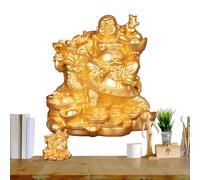 Happy Buddha Statue, Happy Buddha, Maitreya Buddha for Money Turtle Wealth Buddha Feng Shui Prosperity Chinese Maitreya Figure for Wealth Blessing, Home Decoration