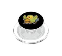 Happy Budgie Flying With Burger PopSockets PopGrip for MagSafe