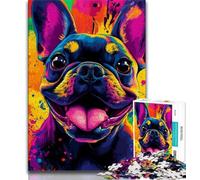 Happy Bulldog Puzzles for Adults And Teenagers,Challenging To Complete But Fun And Humorous Educational Game for Birthday (75x50cm)