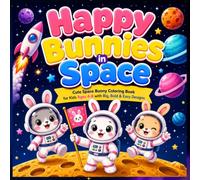 Happy Bunnies In Space: Cute Space Bunny Coloring Book for Kids Ages 4-8 with Big, Bold & Easy Designs