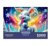 Happy Bunny Adult Jigsaws, Cosmic Rabbit in Galaxy Eco-Friendly Paper, Educational Game Challenge, Wall Decoration & Gifts, Housewarming Gift Puzzle 38x26cm/1000pcs