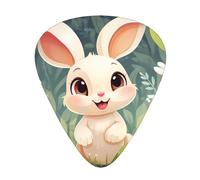 Happy Bunny guitar pick set, 3 different thicknesses, 12 pieces for a variety of instruments