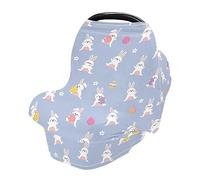 Happy Bunny Rabbit Happy Easter Eggs Car Seat Covers for Babies Breathable Infant Car Seat Canopy Stretchy & Soft High Chair Cover Shower Gifts