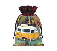 Happy Bus Camper Print Gift Drawstring Reusable Pouches For Holiday Birthday Wedding Party Favors Bags