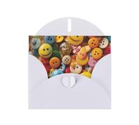 Happy Buttons Holiday Cards | Double Sided Glitter Cardstock | Christmas, Birthday, Valentine's Day, Wedding & Party Invitations | Envelopes Included