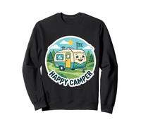 Happy Camper Camping Trailer Pun Joke Camp RV Lover Quote Sweatshirt