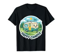 Happy Camper Camping Trailer Pun Joke Camp RV Lover Quote Value Graphic T-Shirt