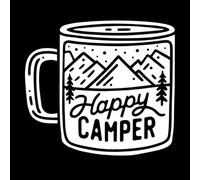 Happy Camper Enamel Coffee Mug Wall Decals Paster Paper 54.6x60.6cm Do not Damage The Wall Surface White