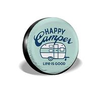 Happy Camper Life Spare Tire Cover Waterproof UV Sun Wheel Covers Fit for Trailer, RV, SUV and Many Vehicle 14 inch