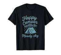 Happy Camper Moody Sky Outdoor Camping Quote Art T-Shirt