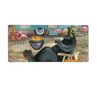 Happy Camper Print Large Gaming Mouse Pad (90x40cm / 36x16in) Extended Desk Mat for Gaming & Work