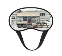 Happy Camper Print Sleep Mask, Eye Sleeping Mask for Women and Men for Total Darkness, Reduces Puffy Eye Mask