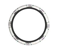 Happy Camper Printed car steering wheel cover, non-slip and comfortable elastic protective cover, 15-inch steering wheel protective cover
