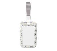 Happy Camper Printed Id Badge Holder with Neck Strap Vertical Waterproof Name Card Holder for Office School