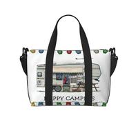 Happy Camper Printed Women's Tote Bag Portable Crossbody Bag Suitable for Gym Workouts Commuting and Travel